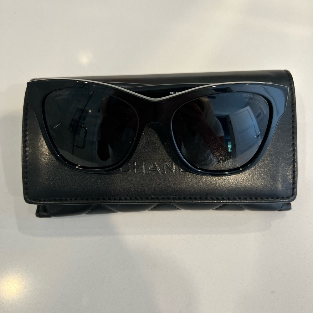 CHANEL 5380 Square Sunglasses in Black - Picture 5 of 11